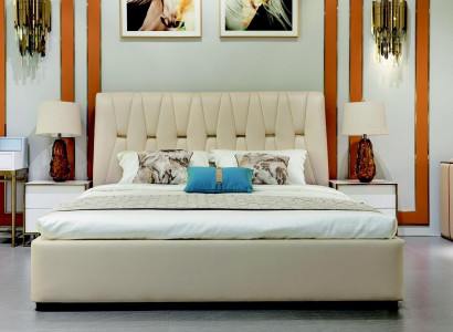 Bed 2x Nightstand 3-pc. Bedroom Set Design Modern Luxury Bedroom New